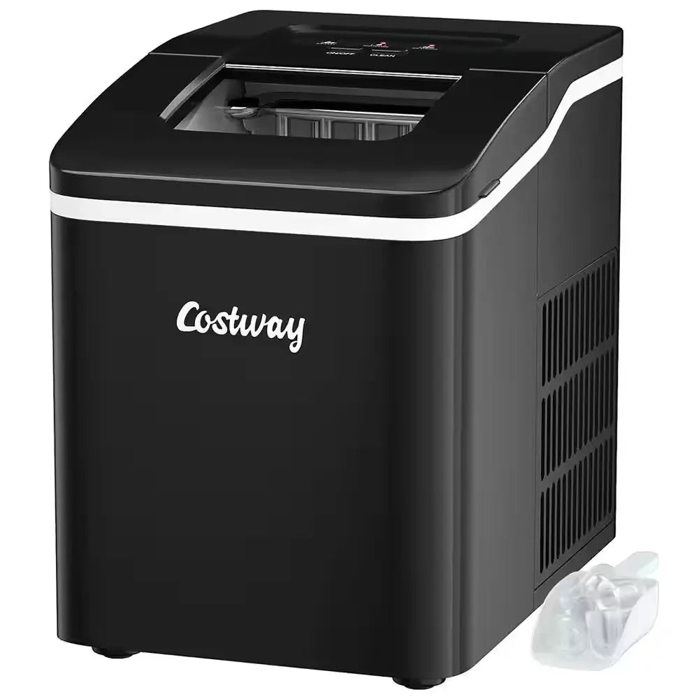 9 In. W 26 Lbs./24-Hour Countertop Portable Ice Maker Self-Cleaning Wit-Hour Scoop in Red | Fridge.com