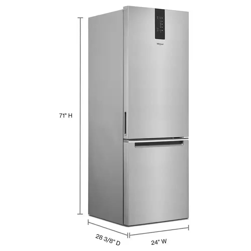 24 In. 12.7 Cu. Ft. Garage Ready Bottom Freezer Refrigerator in Fingerprint Resistant Stainless | Fridge.com