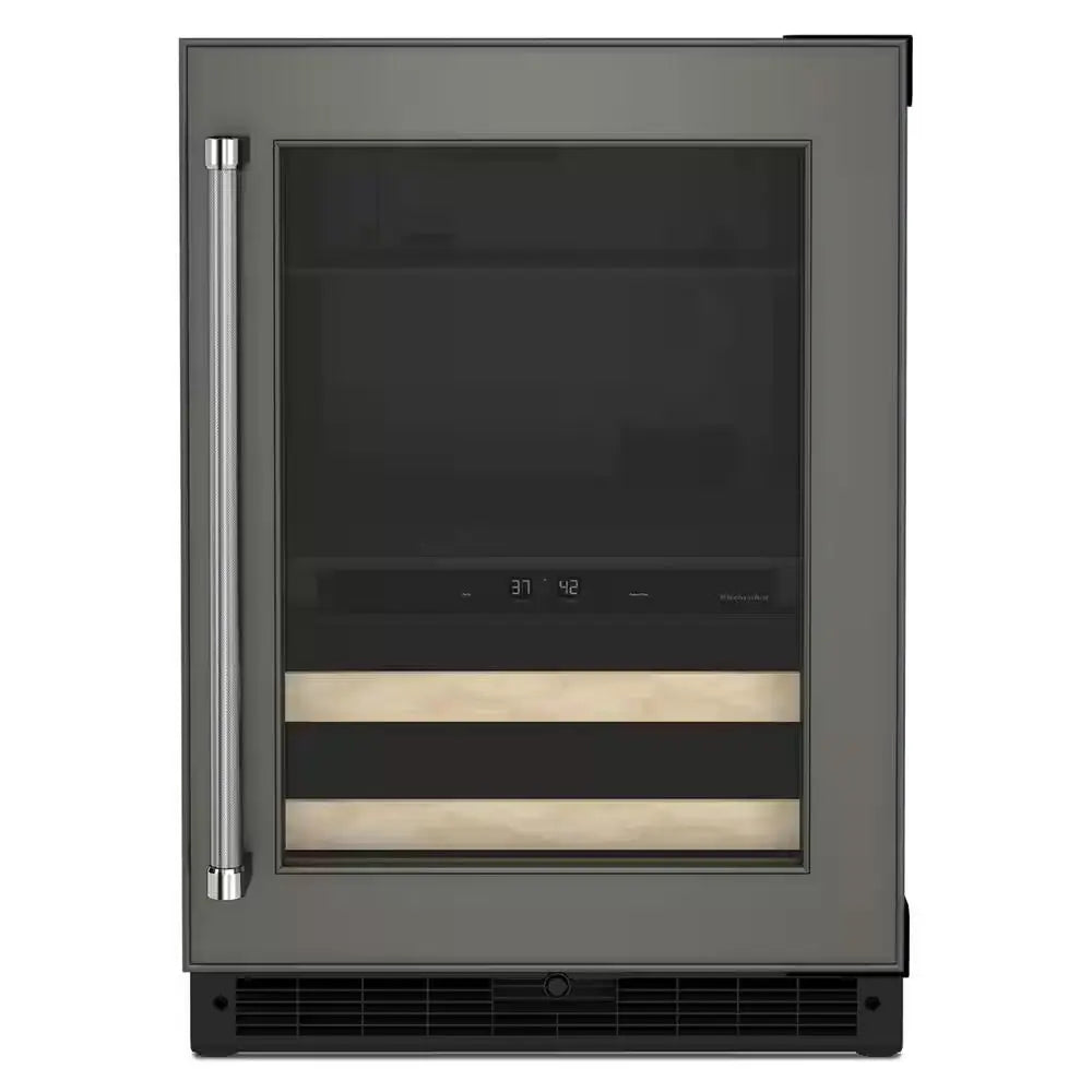 24 In. 14-Bottle Wine and Beverage Cooler in Black Cabinet with Stainless Door | Fridge.com