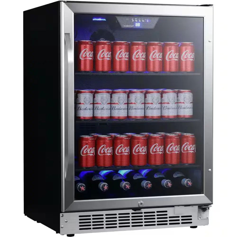 24 In. 142 (12 Oz.) Can Built-In Beverage Cooler with Tinted Door and LED Lighting | Fridge.com