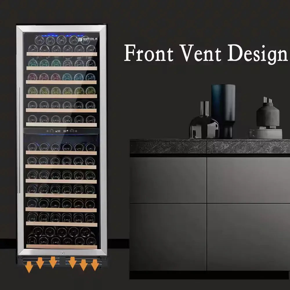 24 In. 152 Bottle Wine Cooler Refrigerator Frost Free with Digital Temperature Control, Freestanding or Built-In | Fridge.com