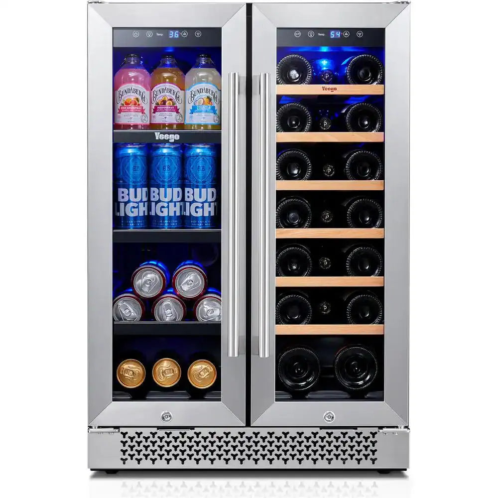 24 In. 20-Bottles Wine and 60-Cans Beverage Cooler Dual Zone Refrigerator Built-In or Freestanding Fridge Frost Free | Fridge.com