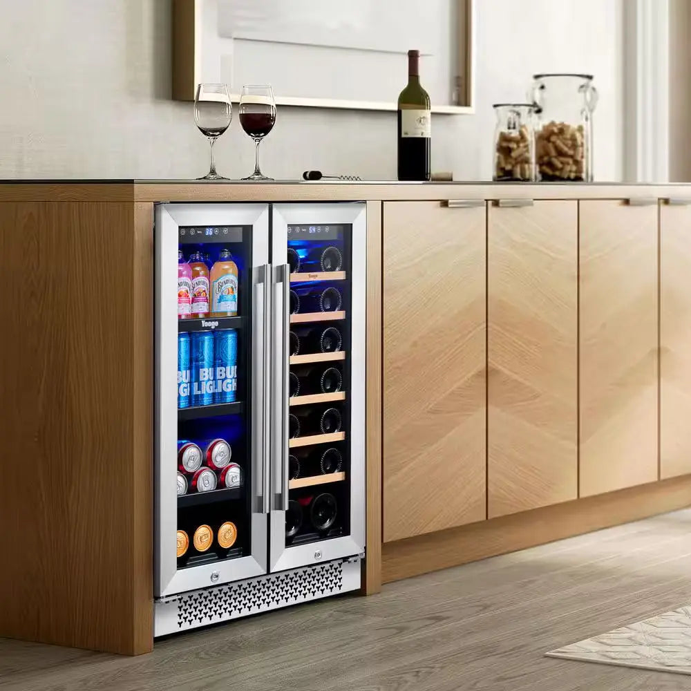 24 In. 20-Bottles Wine and 60-Cans Beverage Cooler Dual Zone Refrigerator Built-In or Freestanding Fridge Frost Free | Fridge.com