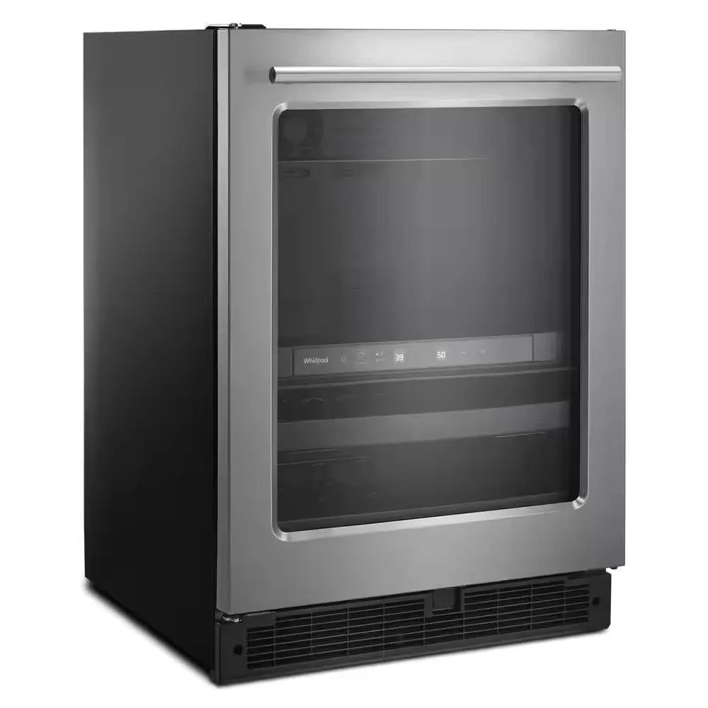 24 In. 5.8 Cu. Ft. 16-Bottle Wine Cooler and Beverage Center in Fingerprint Resistant Stainless Steel | Fridge.com