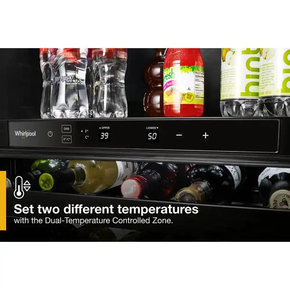 24 In. 5.8 Cu. Ft. 16-Bottle Wine Cooler and Beverage Center in Fingerprint Resistant Stainless Steel | Fridge.com