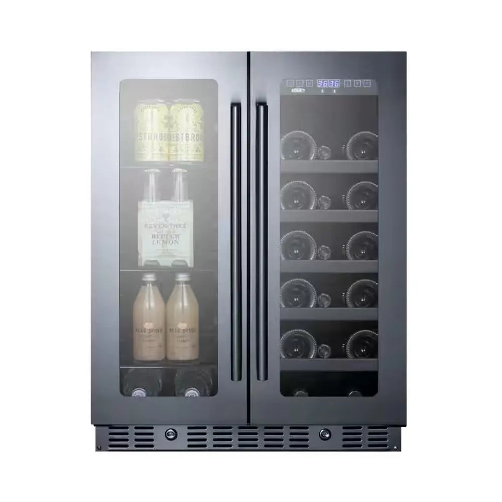 24 In. Built-In French Door Dual Zone 21-Bottle Wine and 60-Can Beverage Cooler | Fridge.com