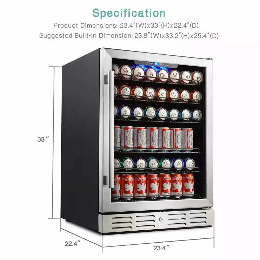 24 In. Built-In Single Zone Beverage Refrigerator with 170 Can 12 Oz. Beverage | Fridge.com