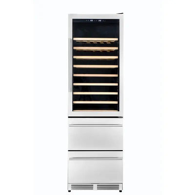 24 In. Dual Zone 108-Wine Bottles and 100-Cans Beverage & Wine Cooler in Stainless Steel | Fridge.com