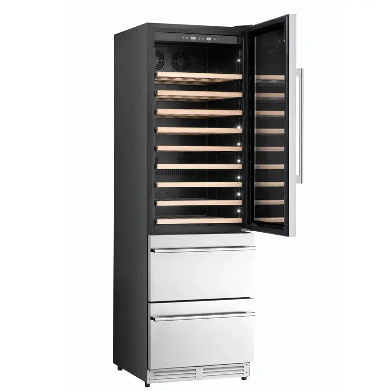 24 In. Dual Zone 108-Wine Bottles and 100-Cans Beverage & Wine Cooler in Stainless Steel | Fridge.com