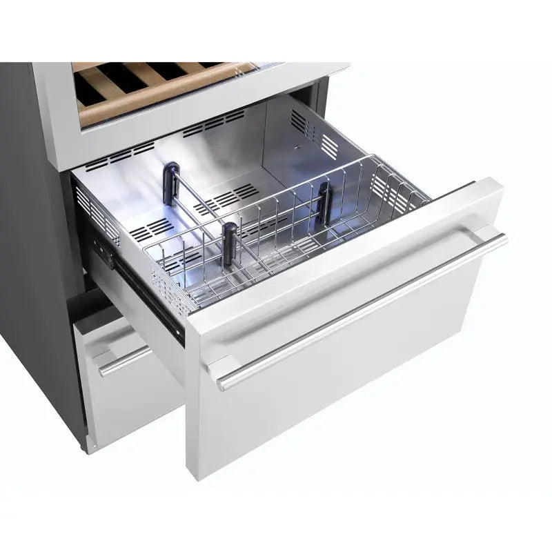 24 In. Dual Zone 108-Wine Bottles and 100-Cans Beverage & Wine Cooler in Stainless Steel | Fridge.com