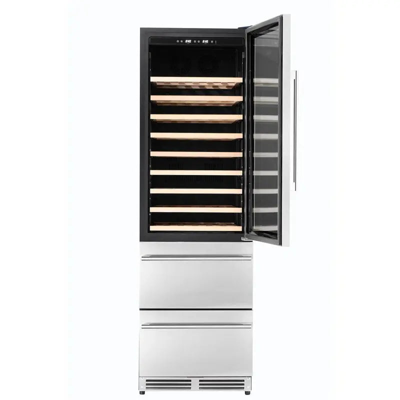 24 In. Dual Zone 108-Wine Bottles and 100-Cans Beverage & Wine Cooler in Stainless Steel | Fridge.com