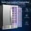 24 In. Dual Zone 18 Wine Bottles and 57 Cans Beverage & Wine Cooler in Silver Built in and Freestanding Blue Leds | Fridge.com