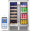 24 In. Dual Zone 19-Wine Bottles and 57-Cans Beverage & Wine Cooler with Smart APP Control in Stainless Steel | Fridge.com