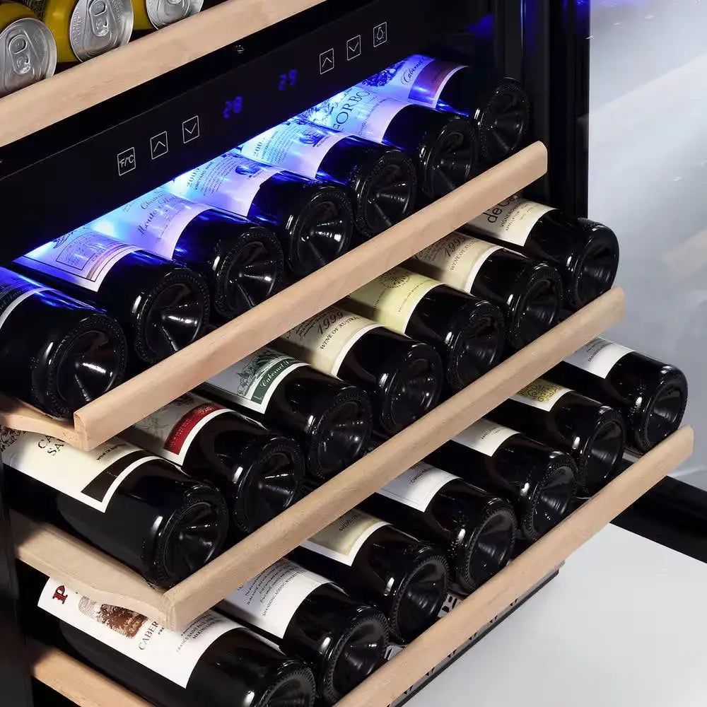 24 In. Dual Zone 46-Bottle Built-In Wine Cooler in Stainless Steel | Fridge.com