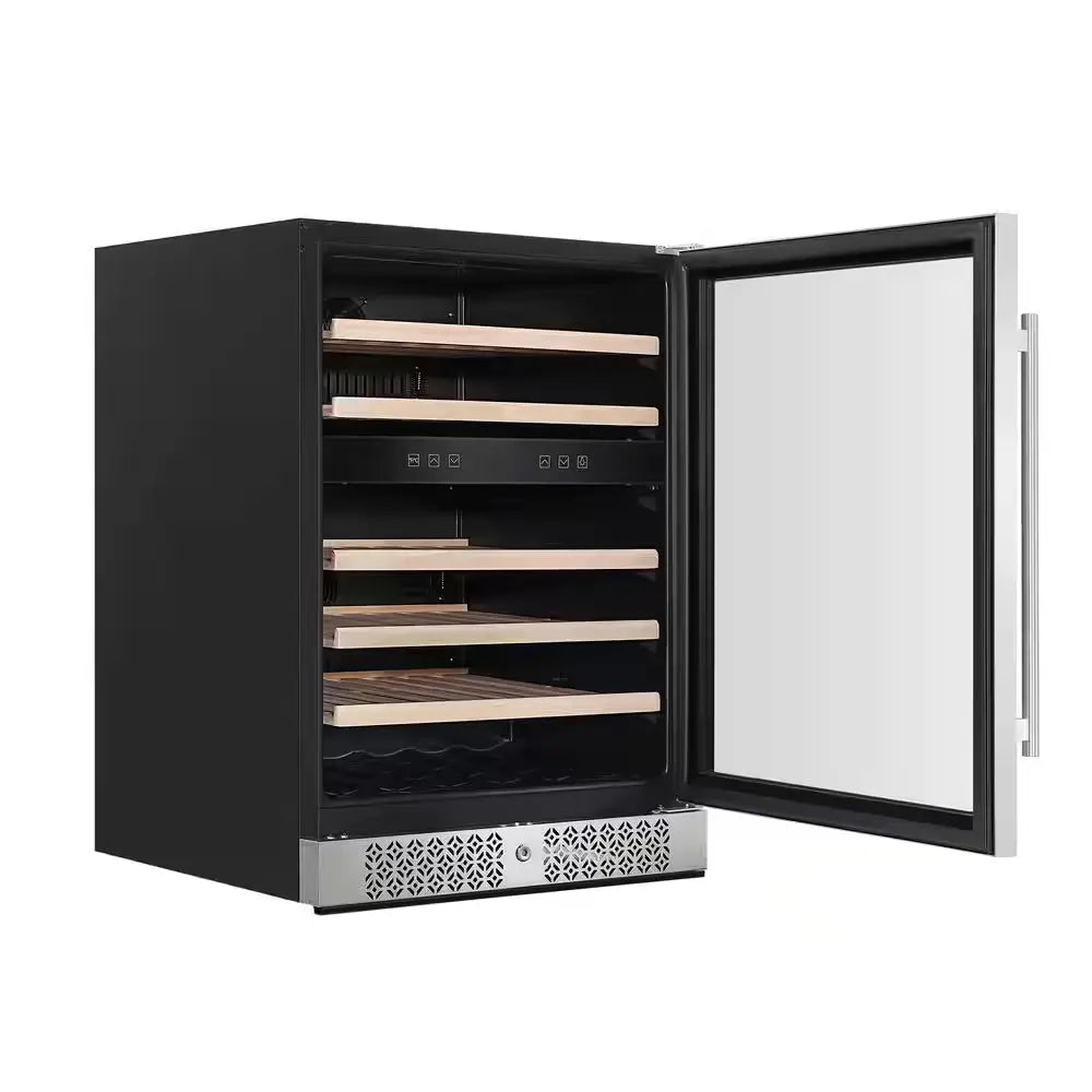 24 In. Dual Zone 46-Bottle Built-In Wine Cooler in Stainless Steel | Fridge.com