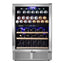 24 In. Dual Zone Upper and Lower 27-Wine Bottles and 94-Cans Beverage & Wine Cooler in Silver Built-In and Freestanding | Fridge.com