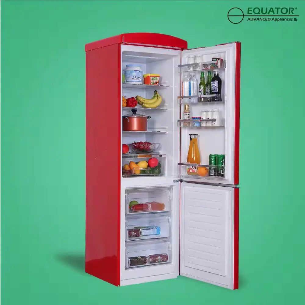 24 In. RETRO BOTTOM MOUNT 11Cf Refrigerator Fast Freeze 110V in Red | Fridge.com