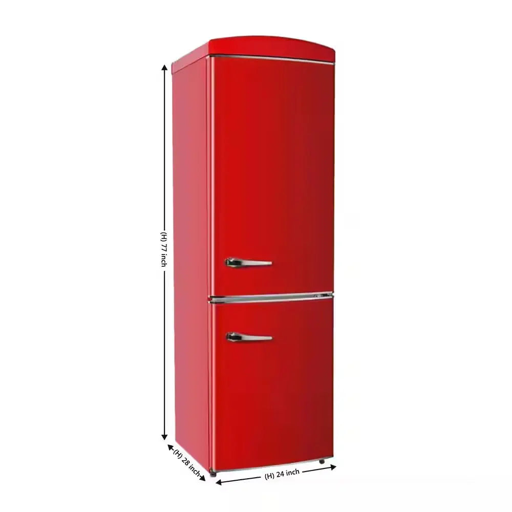 24 In. RETRO BOTTOM MOUNT 11Cf Refrigerator Fast Freeze 110V in Red | Fridge.com