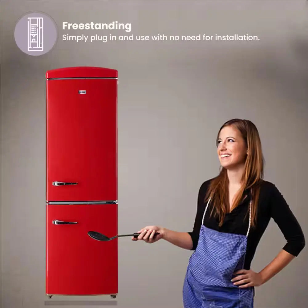 24 In. RETRO BOTTOM MOUNT 11Cf Refrigerator Fast Freeze 110V in Red | Fridge.com