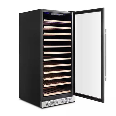 24 In. Single Zone 127-Bottle Built-In and Freestanding Wine Cooler in Stainless Steel | Fridge.com