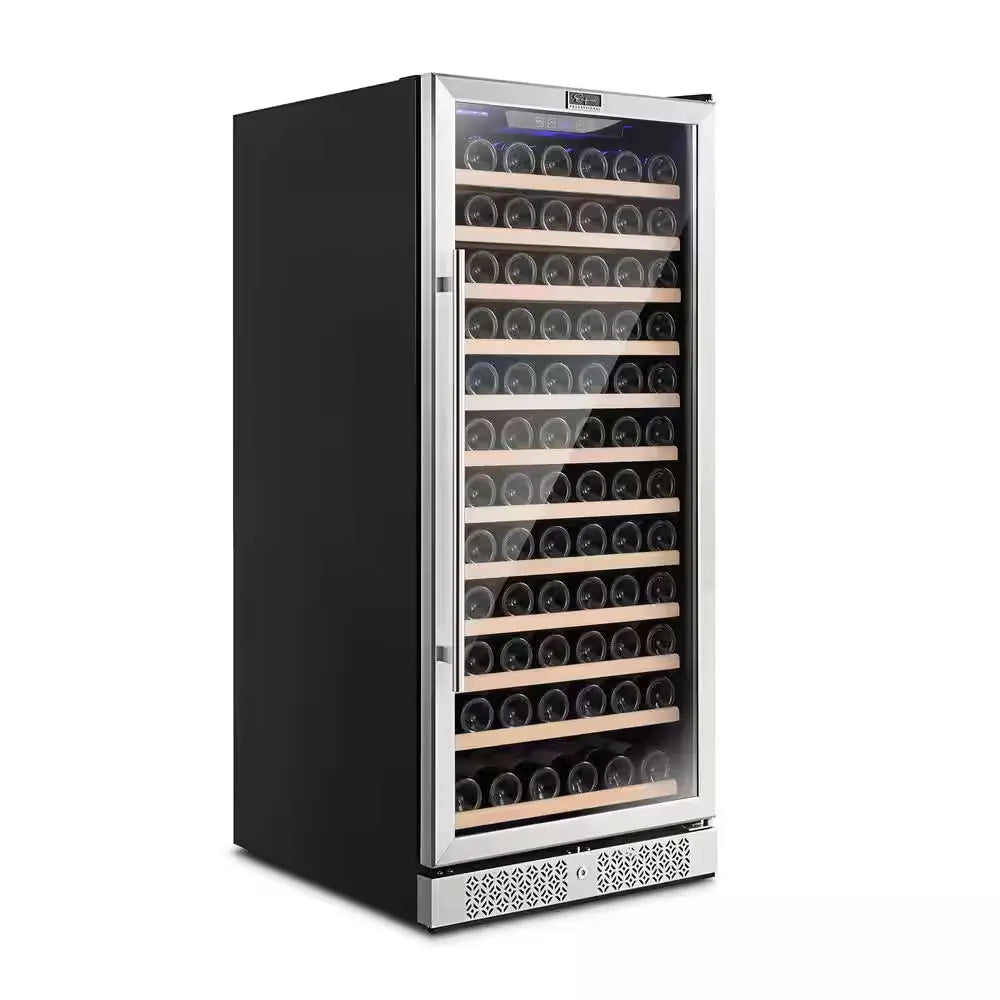 24 In. Single Zone 127-Bottle Built-In and Freestanding Wine Cooler in Stainless Steel | Fridge.com