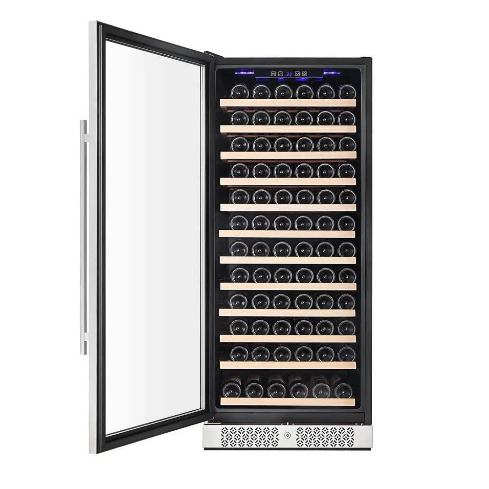 24 In. Single Zone 127-Bottle Built-In and Freestanding Wine Cooler in Stainless Steel | Fridge.com