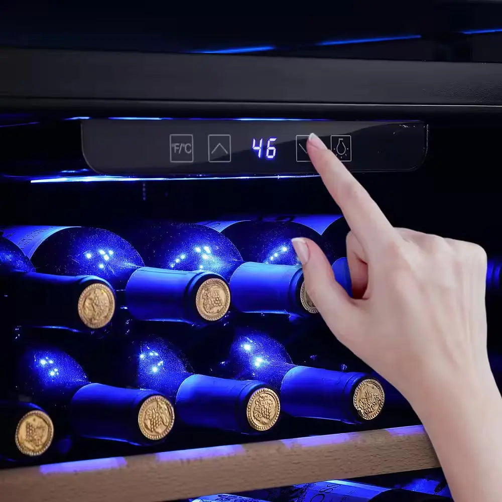 24 In. Single Zone 127-Bottle Built-In and Freestanding Wine Cooler in Stainless Steel | Fridge.com