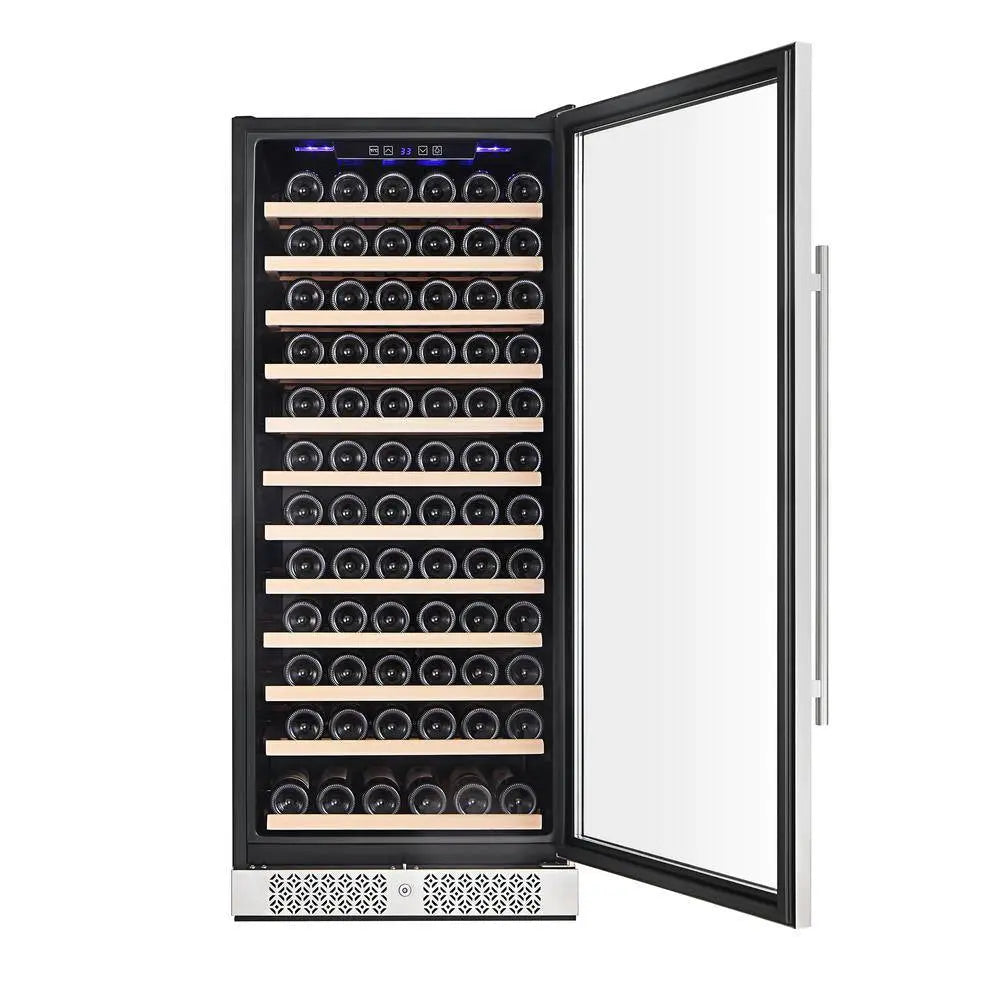 24 In. Single Zone 127-Bottle Built-In and Freestanding Wine Cooler in Stainless Steel | Fridge.com