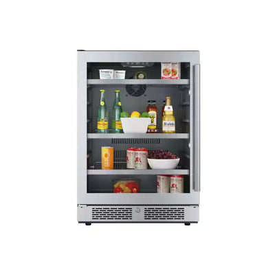 24 In. Single Zone 140-Cans Built-In or Freestanding Beverage Cooler in Stainless Steel | Fridge.com