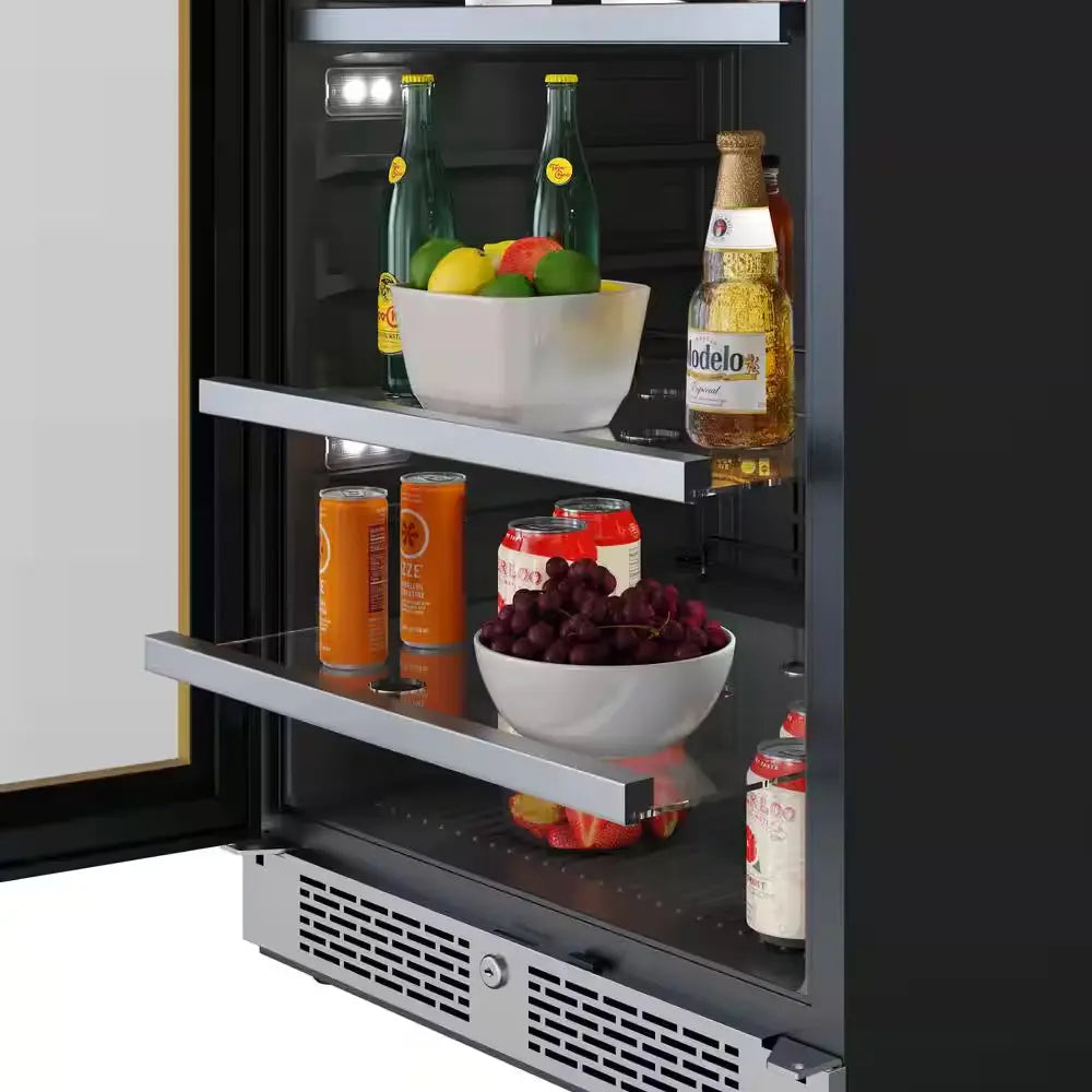 24 In. Single Zone 140-Cans Built-In or Freestanding Beverage Cooler in Stainless Steel | Fridge.com