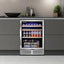 24 In. Single Zone 150-Can Beverage Refrigerator in Silver with 2-Different Door Handles Built-In Beverage Cooler | Fridge.com