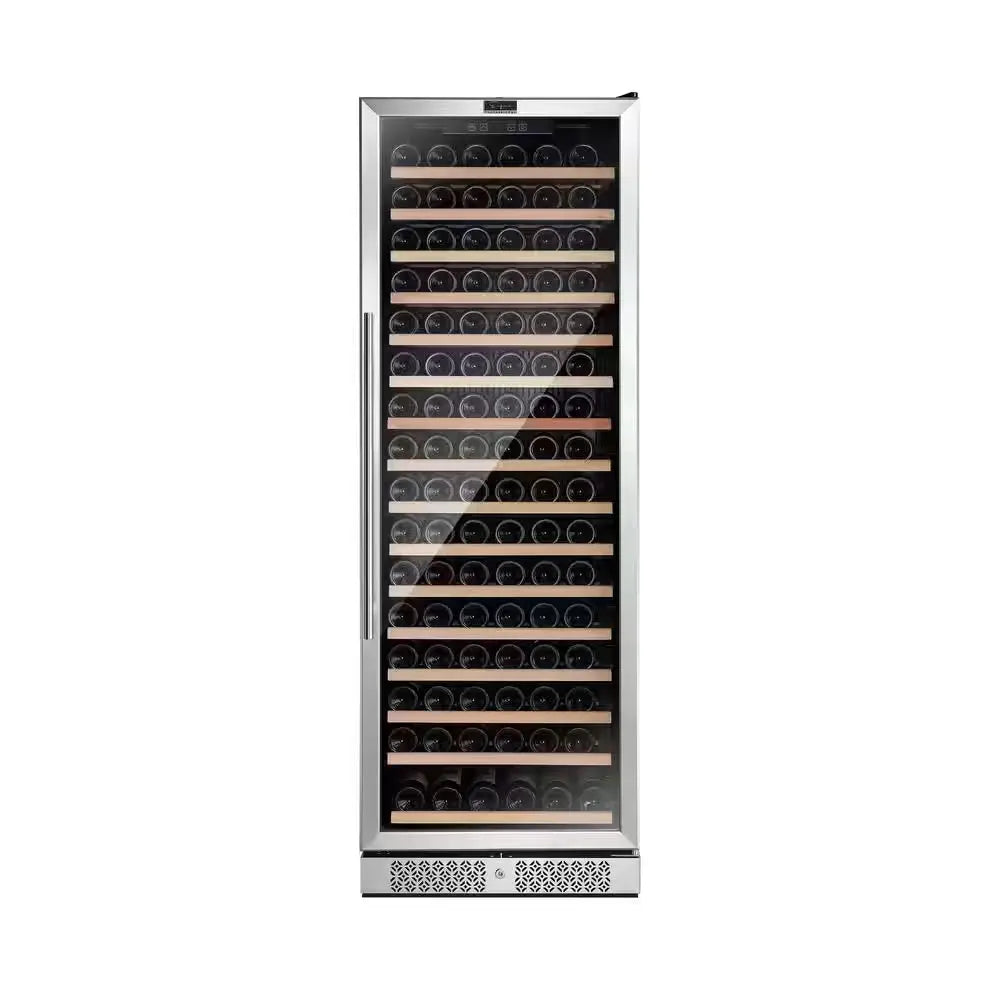 24 In. Single Zone 171-Bottle Built-In and Freestanding Wine Cooler in Stainless Steel | Fridge.com