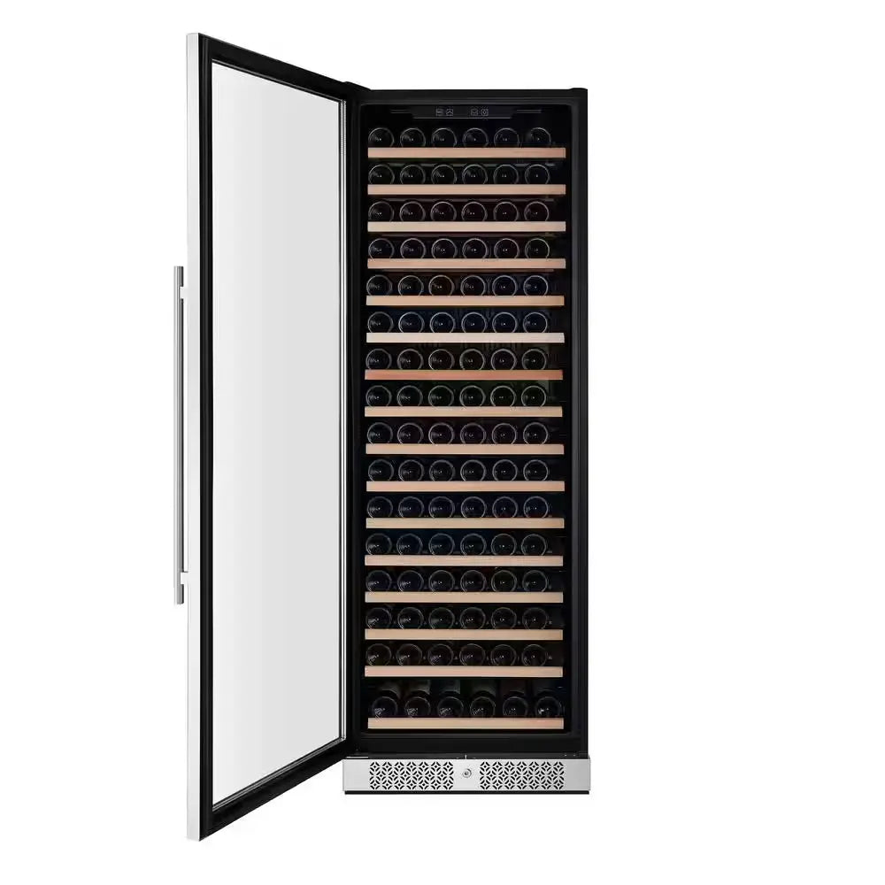 24 In. Single Zone 171-Bottle Built-In and Freestanding Wine Cooler in Stainless Steel | Fridge.com