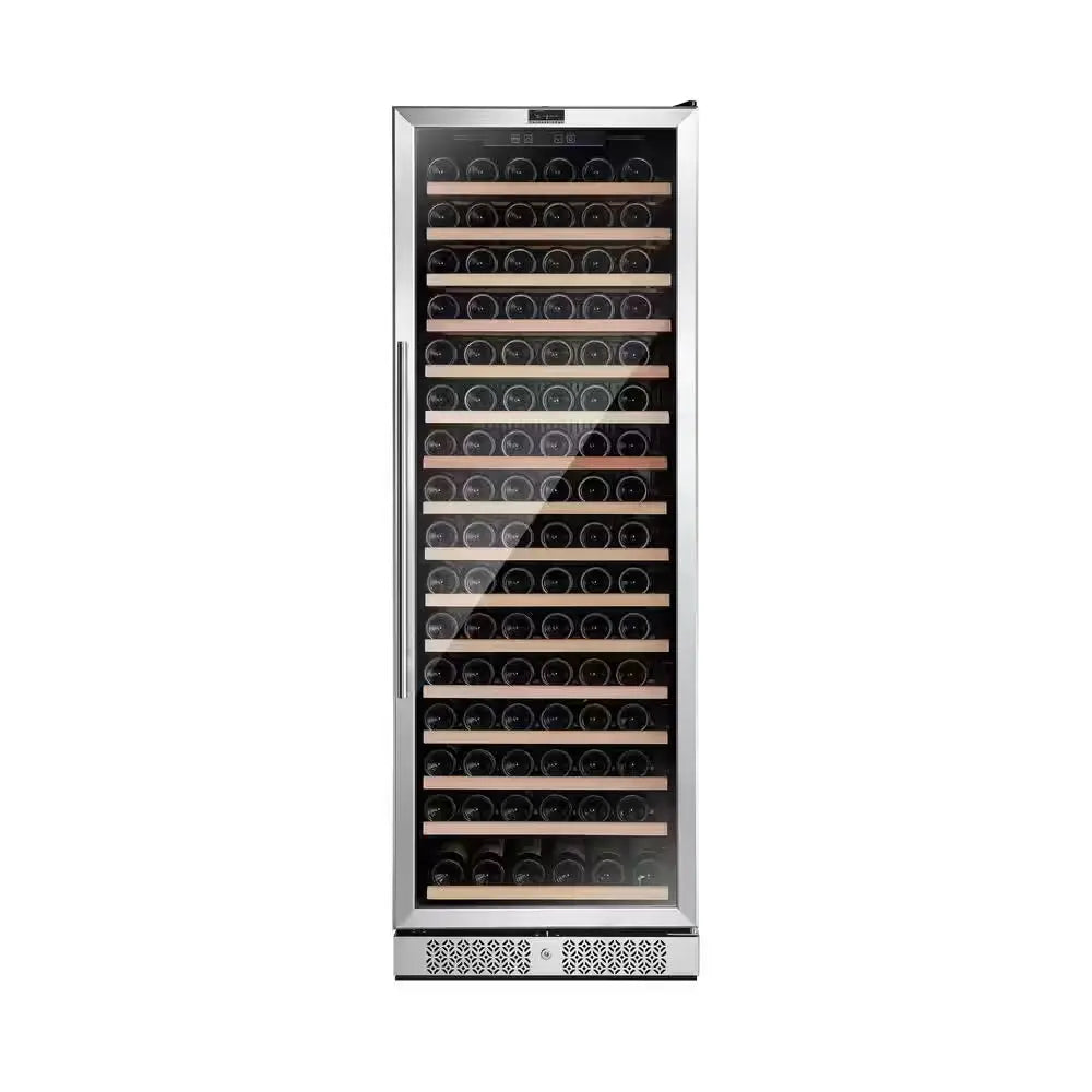 24 In. Single Zone 171-Bottle Free Standing and Built-In Wine Cooler in Stainless Steel | Fridge.com