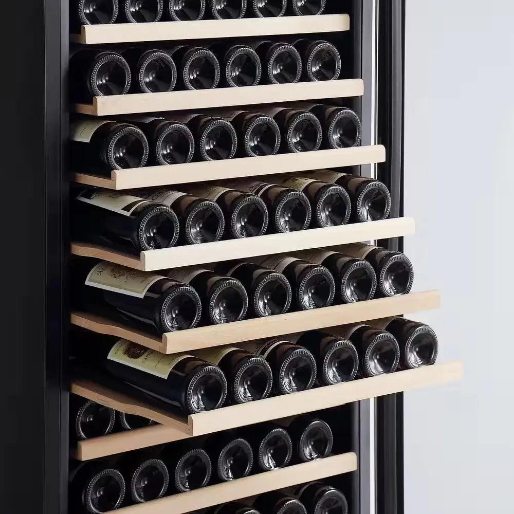 24 In. Single Zone 171-Bottle Free Standing and Built-In Wine Cooler in Stainless Steel | Fridge.com