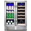 24 In.Dual Zone 18-Wine Bottles and 88-Can Built-In and Freestanding with French Door Beverage Cooler in Stainless Steel | Fridge.com