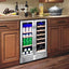 24 In.Dual Zone 18-Wine Bottles and 88-Can Built-In and Freestanding with French Door Beverage Cooler in Stainless Steel | Fridge.com