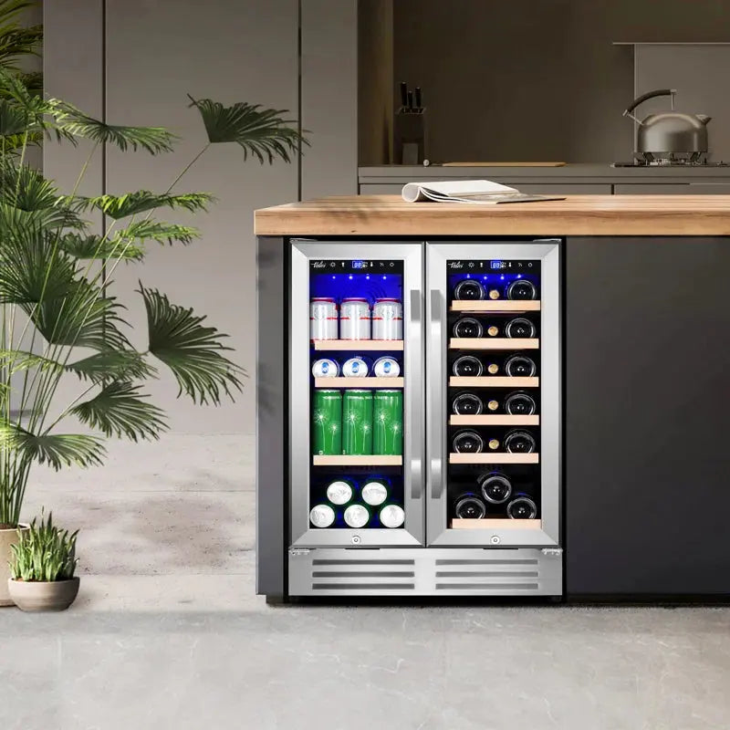 24 Inch 18 Bottle and 57 Can Dual Zone Built-In and Freestanding Wine & Beverage Refrigerator | Fridge.com