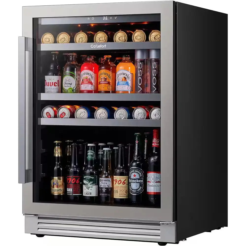 24 Inch 220 Cans(12 Oz.) Beverage Cooler Beer Drink Refrigerator Built-In or Under-Counter Fridge Quiet Compressor | Fridge.com