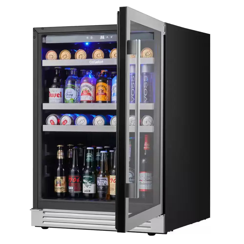 24 Inch 220 Cans(12 Oz.) Beverage Cooler Beer Drink Refrigerator Built-In or Under-Counter Fridge Quiet Compressor | Fridge.com