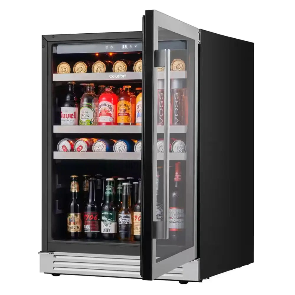 24 Inch 220 Cans(12 Oz.) Beverage Cooler Beer Drink Refrigerator Built-In or Under-Counter Fridge Quiet Compressor | Fridge.com