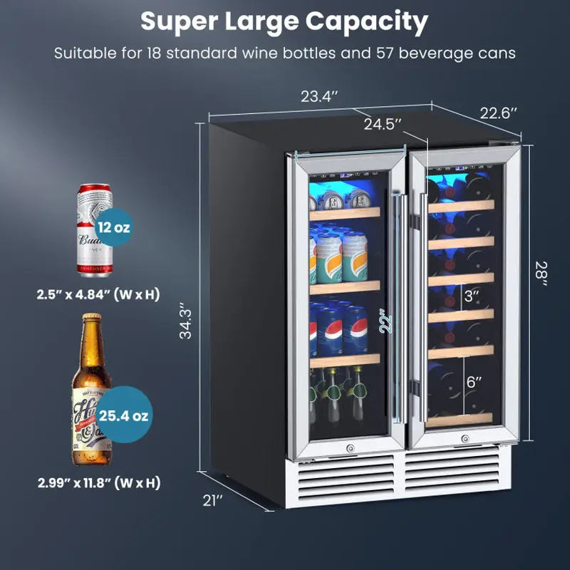 24 Inch Dual Zone Wine and Beverage Cooler | Fridge.com