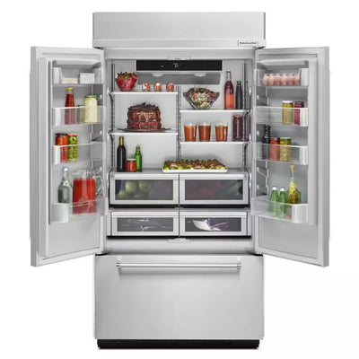 24.2 Cu. Ft. Built-In French Door Refrigerator in Stainless Steel, Platinum Interior | Fridge.com