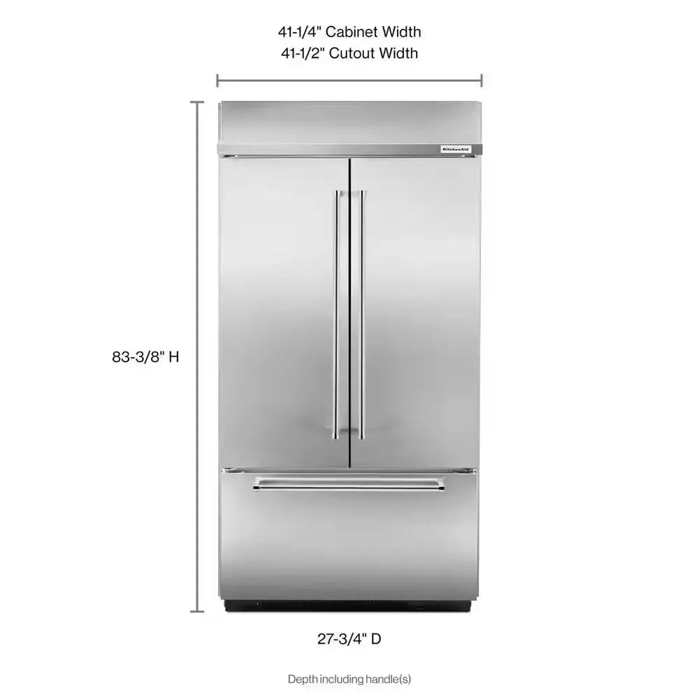 24.2 Cu. Ft. Built-In French Door Refrigerator in Stainless Steel, Platinum Interior | Fridge.com