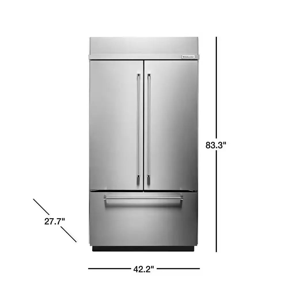 24.2 Cu. Ft. Built-In French Door Refrigerator in Stainless Steel, Platinum Interior | Fridge.com