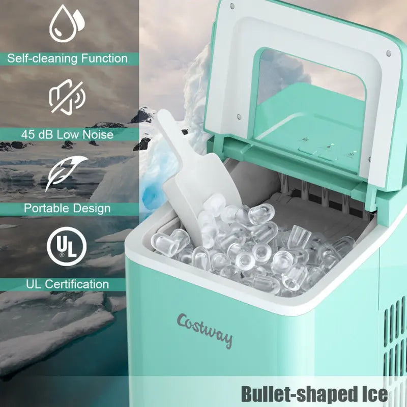 26Lbs/24H Portable Countertop Ice Maker Machine with Scoop | Fridge.com