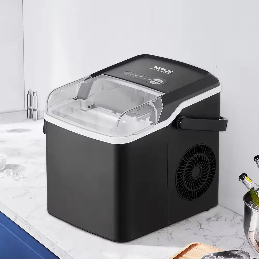 Countertop Ice Maker 26 Lb. / 24H Self-Cleaning Portable Ice Maker Ice Machine with 2 Sizes Bullet Ice, Black | Fridge.com