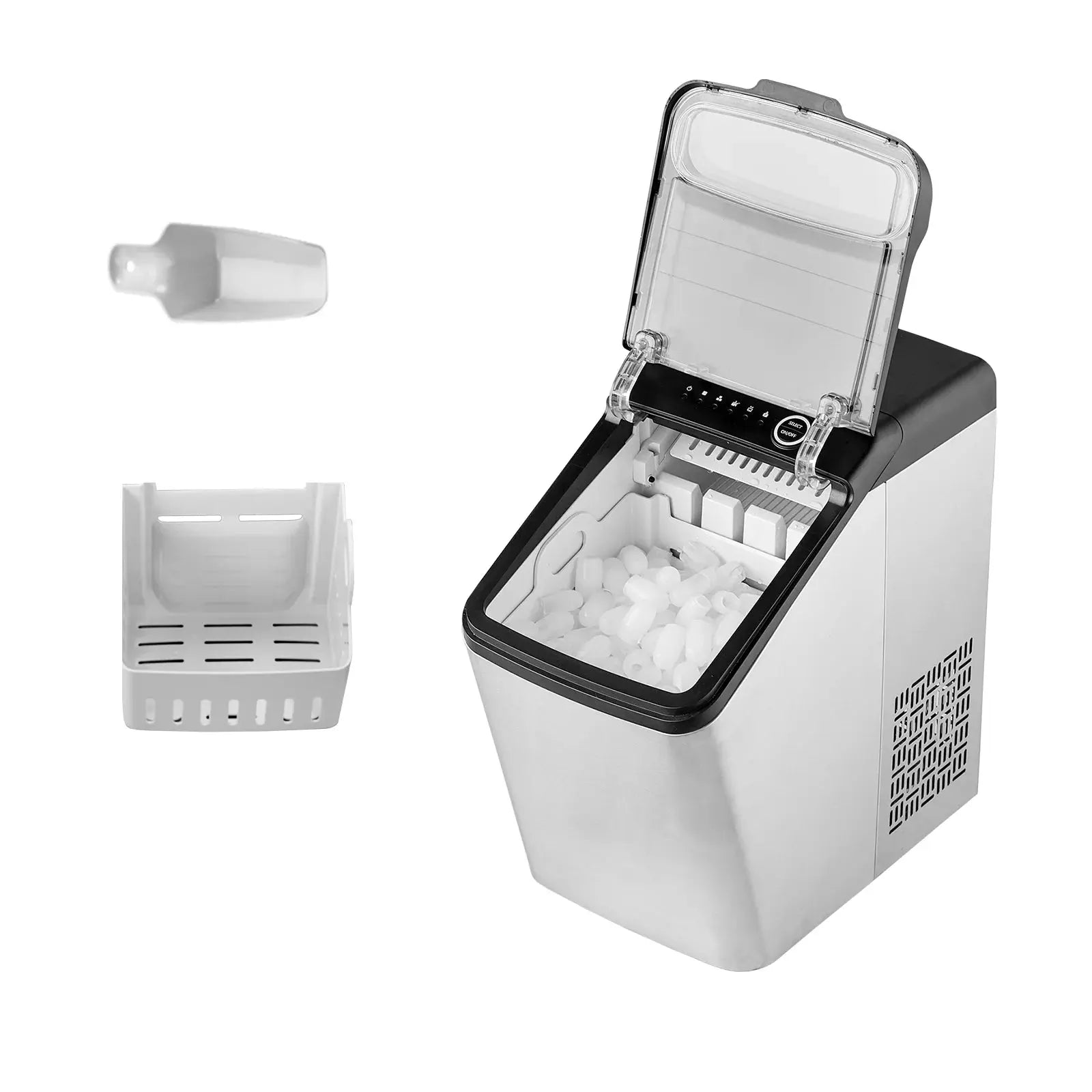 BENTISM Portable Countertop Ice Maker 33Lbs/24H Self-Cleaning with Scoop Basket | Fridge.com