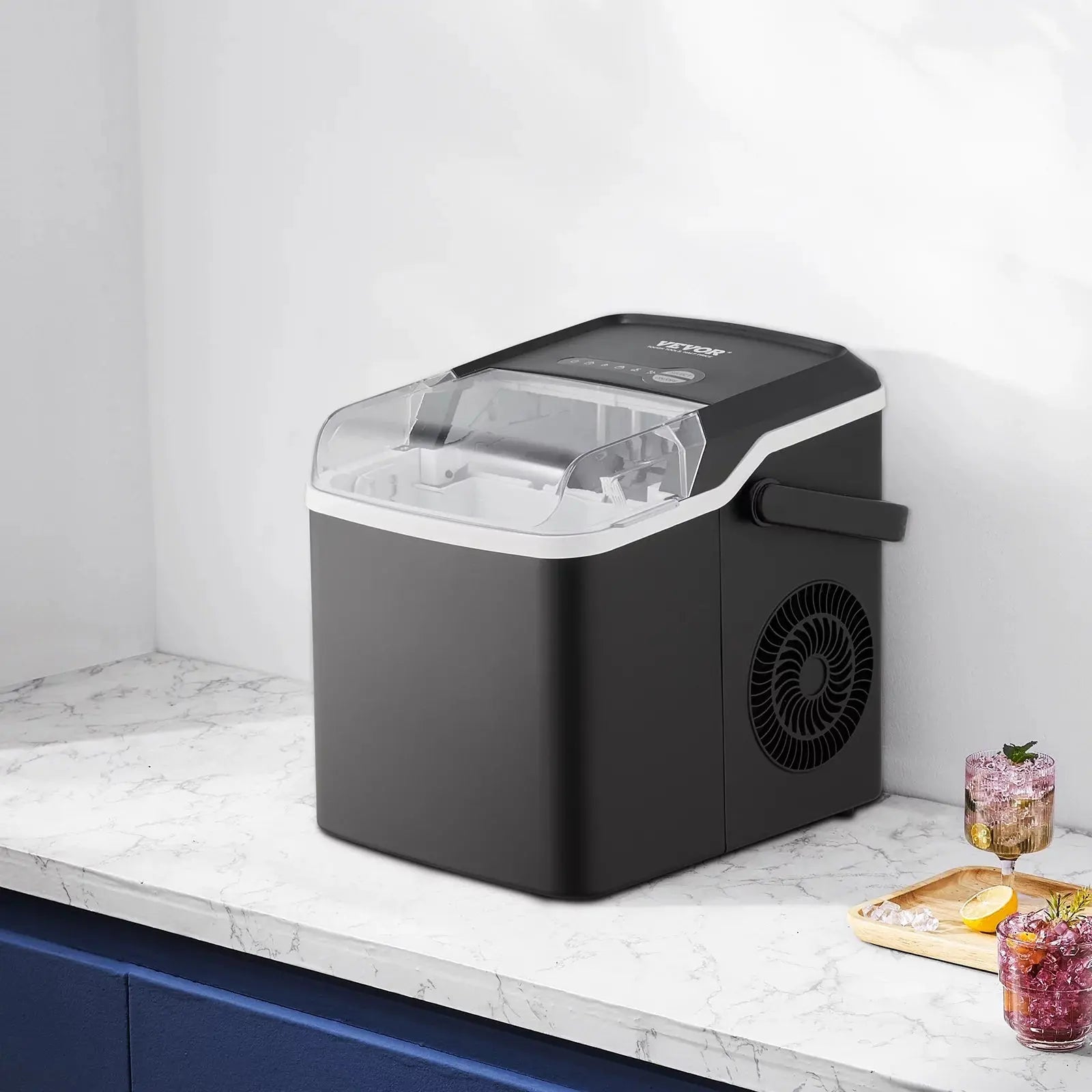 BENTISM Portable Countertop Ice Maker 26Lbs/24H Self-Cleaning with Scoop Basket | Fridge.com