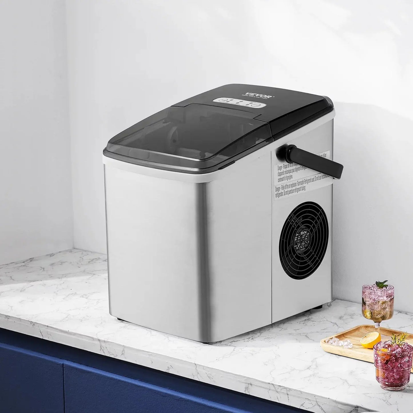 BENTISM Portable Countertop Ice Maker 26Lbs/24H Self-Cleaning with Scoop Basket | Fridge.com